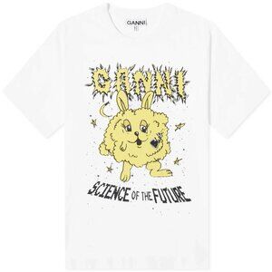 GANNI science of the future T shirt , bright white, XXS